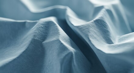 Poster - Abstract Blue Fabric Texture, Wavy Surface Background