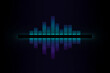 © islam - Digital audio equalizer bars with reflection sound