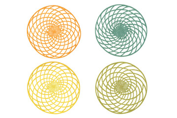 Poster - Multicolored spheres rotating dynamically, generating vibrant geometric motion against transparent backdrop