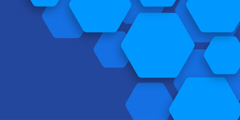 Poster - Abstract Blue hexagon background pattern.
