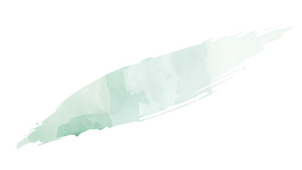 Wall Mural - Mint Watercolor Wash Element Brush Stroke Isolated on a Transparent Layout