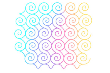 Poster - Seamless pattern of gradient-colored spirals forming a decorative design on a transparent background, ideal for various design projects