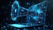 © Han Huiguang - Digital Megaphone Emerging from Laptop, Symbolizing Online Promotion