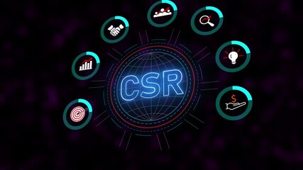 Poster - Corporate Social Responsibility CSR Global Business Ethics Sustainability Animation Futuristic. ChatGPT said:CSR Animation Showing Corporate Responsibility And Ethical Growth.