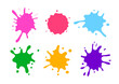© Alex Hariyandi - Collection of colorful paint splashes falling on white background. Vector illustration