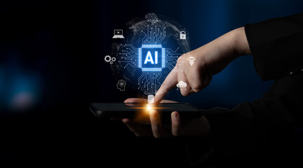 Poster - Global AI artificial intelligence transforms AI technology worldwide. Global artificial intelligence connects data, drives AI automation, and artificial intelligence empowers AI innovation. Latch