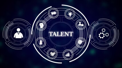 Poster - Futuristic Business Strategy Technology Network Innovation Growth Success Teamwork Leadership.