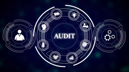 Poster - Abstract Business Technology Network HUD Interface Circular Design Elements Growth Strategy