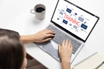 Poster - E-learning website with sofware for student to study online on the internet network brisk