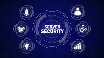 Poster - Server Security Animated Graphic Abstract Technology Data Protection Cybersecurity Network