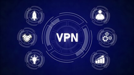 Poster - High Tech VPN Network Security Animation Business Growth Startup Success Collaboration