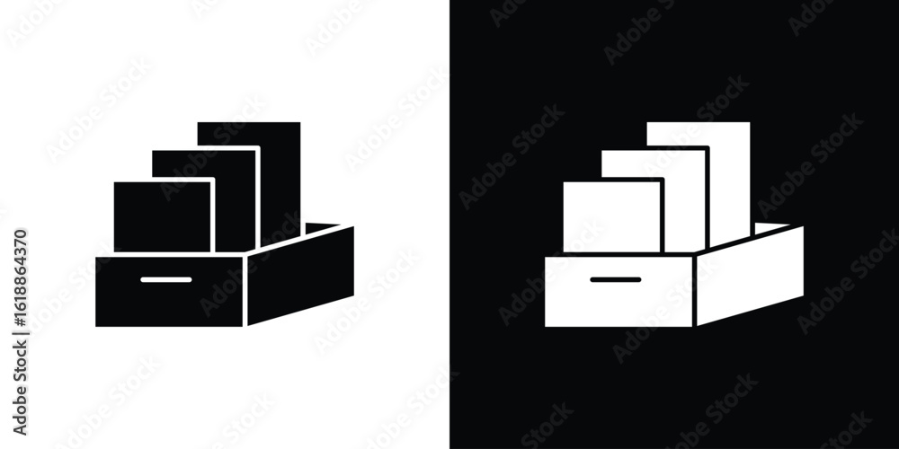 Folder box icon silhouette set. vector pictograms for ui Stock Vector ...