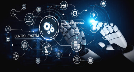 Poster - AI powers workflow automation with smart integration tools, system connectivity, and data syncing for higher operational efficiency. Artificial intelligence spline