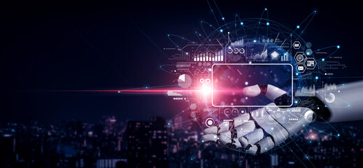 Poster - AI powers data analytics with predictive insights, smart dashboards, and real-time modeling for strategic decision-making. Artificial intelligence spline
