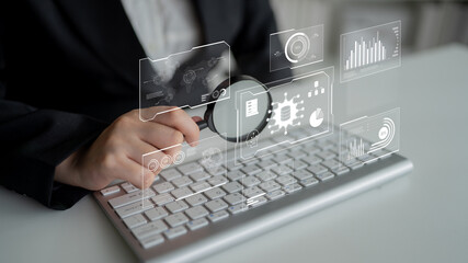 Poster - Big data visualization dashboard showing analytics, insights, and performance. Data supports decisions, data reveals trends, data powers analytics, and transforms strategy. Latch