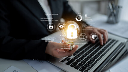 Poster - Cyber security protects against breaches, hacks, and network attacks using strong infrastructure and proactive digital defense strategies. Latch
