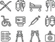 © Humaira Gfx - Collection of hand drawn medical equipment icons