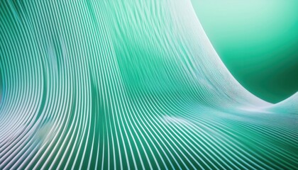 Wall Mural - flowing teal abstract wave with curved parallel lines and soft gradient for tech wallpaper or modern