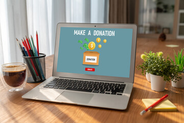 Poster - Online donation platform offer modish money sending system for people to transfer on the internet