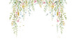 © MDANAMUL - Delicate watercolor floral archway with cascading greenery and soft pastel flowers