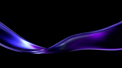 Poster - Abstract animation, background with purple glass wave, 4k seamless looped video, 3d render