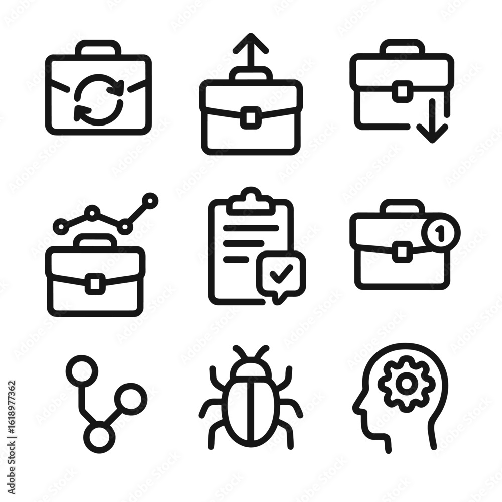 Portfolio Growth Icons. Solid, filled icon set of portfolio growth and ...