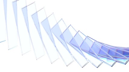 Poster - Abstract motion design, glass shape on white background, 4k seamless looping animation, 3d render