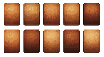 Poster - Collection of ten rectangular wooden blocks with varying shades of brown arranged in two rows neatly