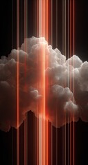 Poster - Illuminated Cloud, Rays, Dark Background, Digital Art, Abstract Wallpaper