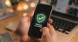 © Eti - Secure Mobile Payment Confirmation Hand Holding Smartphone with Success Message and Checkmark