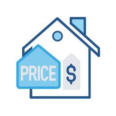 Poster - House Price Tag Icon Depicting Real Estate Market Value with Stylish Design