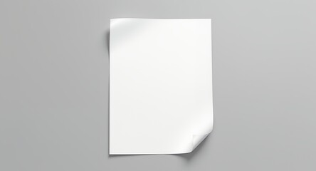 Blank White Paper Mockup with Folded Corner