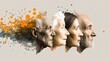 © Elena - Aging Timeline Concept Explores the Transition of Human Faces From Youth to Old Age With a Morphing Effect and Colorful Data Dots