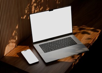 Wall Mural - Responsive Web Design and website Mockup, Devices Mock up, Smartphone desktop tablet laptop template Mockup