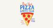 © T-elle - New York Pizza Lovers Club vector illustration with a pepperoni slice, playful text, and retro style. Perfect for t-shirts, posters, or food-themed graphic designs