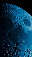 Wall Mural - vertical video blue moon surface with craters. perfect for projects related to space, astronomy, sci