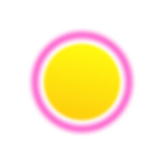 Canvas Print - illustration of a blurred yellow and pink circle gradient with noise texture