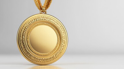 Poster - Gold Medal Pendant on White Background