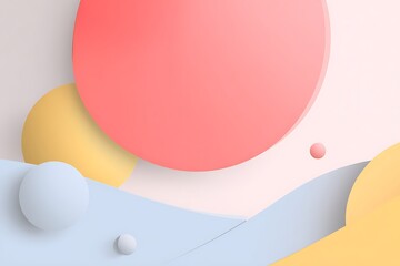Poster - Soft Geometric Shapes Floating Abstract Composition with Gentle Pastel Color Palette and Smooth Gradients Creating a Relaxing and Modern Visual Aesthetic