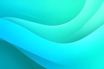 Poster - Abstract Wavy Gradient Background Featuring Smooth Translucent Layers of Teal and Turquoise Hues Creating a Serene and Dynamic Visual Experience for Digital Design