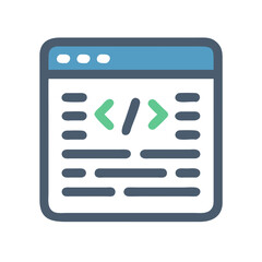 Simple illustration of code window with black background