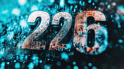 Abstract digital display with large numbers 226.