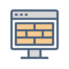 Website interface vector illustration on monitor graphic design