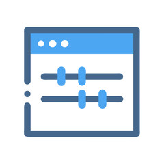 Blue adjustment panel interface with sliders over black background