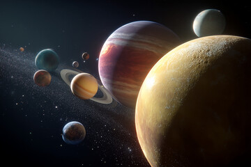 Wall Mural - planet in space. Generative AI