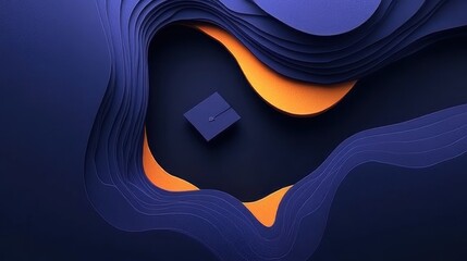 Abstract layered design with a dark box in the center.