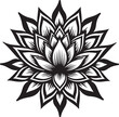 © Amazinart - Monochrome Lotus Flower Silhouette Vector