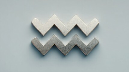 Poster - Silver and white metal letter w symbolizing quantum stock signal alert conceptual tool for trading signals