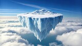 Majestic floating iceberg island above the clouds