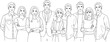 © Sajid - Teamwork outline illustration of diverse business professional